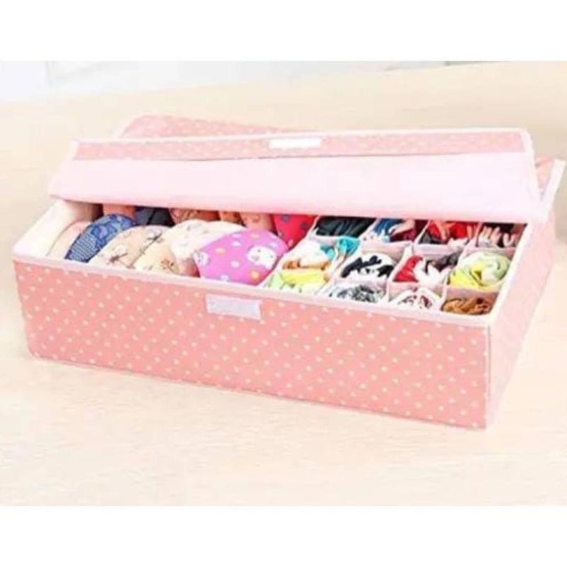 Undergarments Organizer Box With Lid Large Size 16 Small Pockets 1 Big