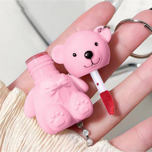 Cute Bear Key Chain Tint Glossy Lip Gloss