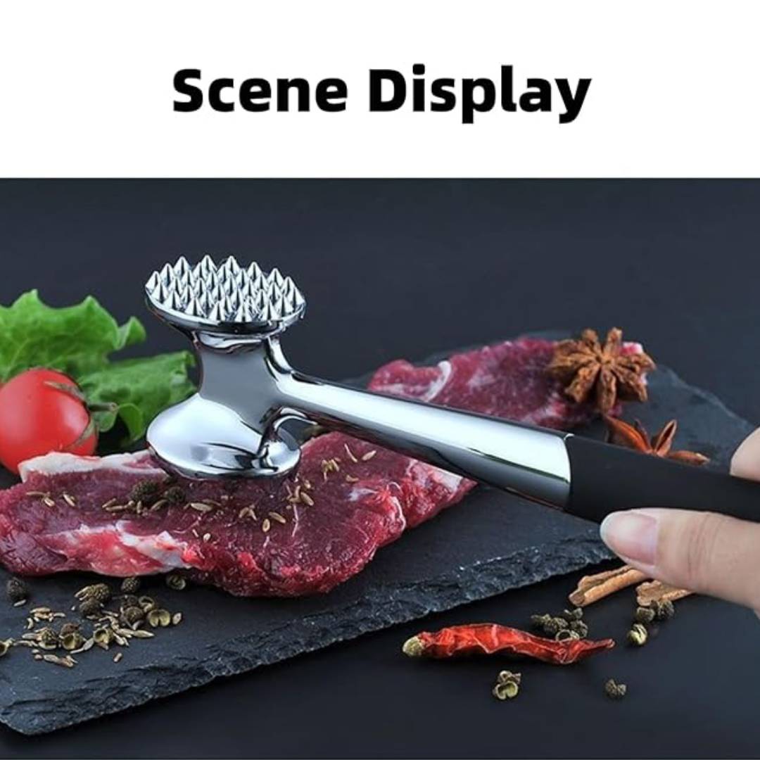 Stainless Steel Double Sided Meat Hammer Mallet With Non-Slip Handle