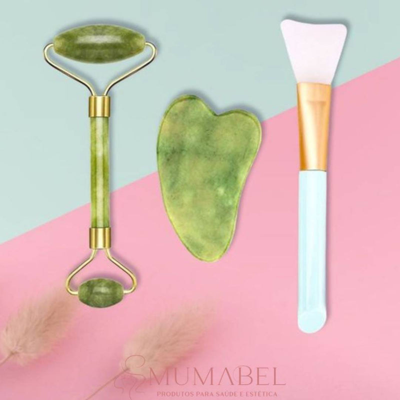 Sweet Beauty Kiss Lovely 3 Piece Set Of Jade Stone Face Pushing Eye Beauty Lifting And Tightening Roller Beauty Tool