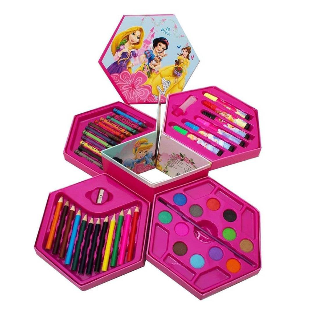 Set Of 46 Pieces Drawing Art Set with Color Pencils Crayons Water Color Sketch Pens For Kids Children