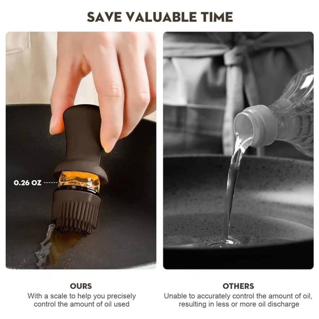 Multipurpose 3in1 Glass Oil Dispenser Liquid Seasoning Bottle With Silicone Brush 550ml