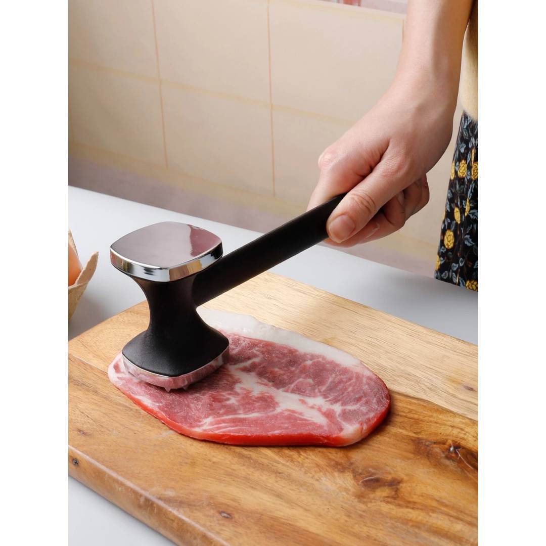 Stainless Steel Meat Tenderizer Hammer With Non-Slip Handle