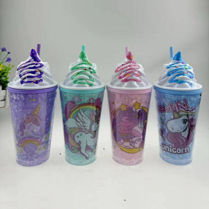 Beautiful Unicorn Ice Cream Water Sipper Glass