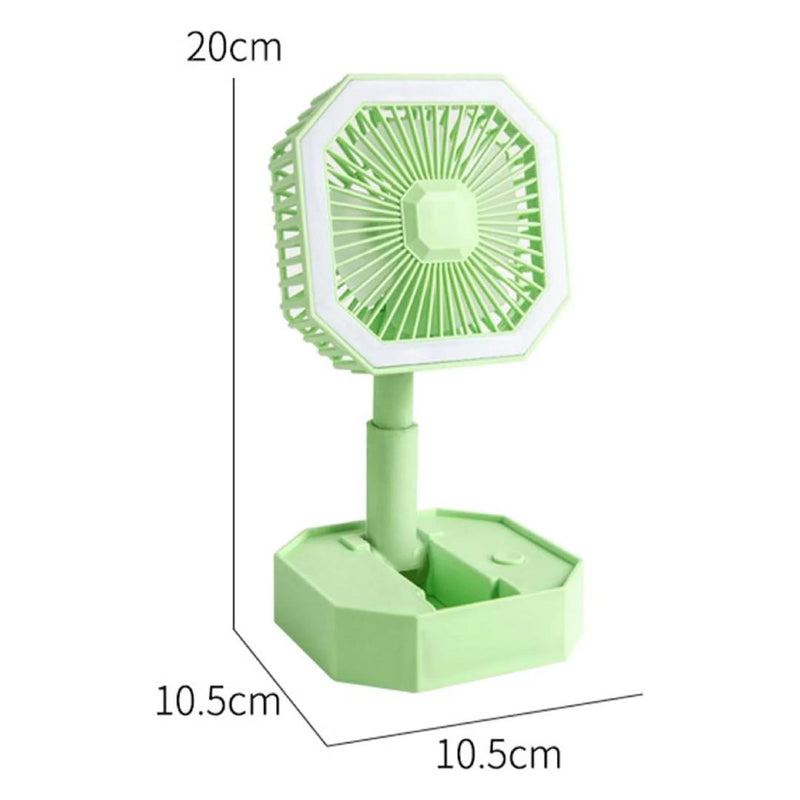 Multipurpose Portable Adjustable Folding 2in1 Mini Silent Cool Table Fan With Led Night