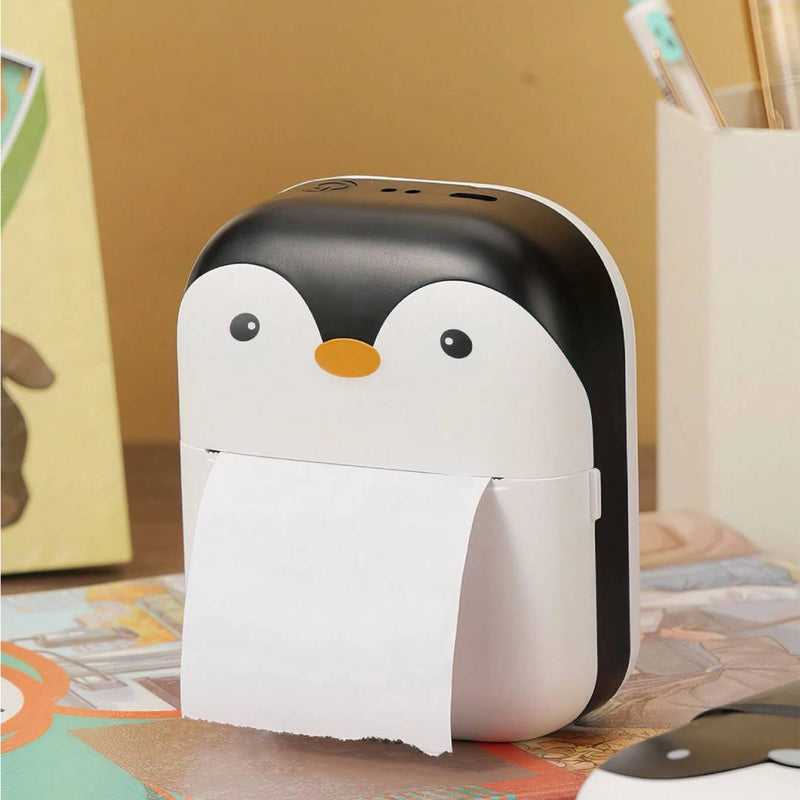 Mini C9 Cute Penguin Small Portable Rechargeable Printer With Roll Of Thermal Paper