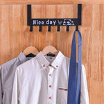 Nice Day Cartoon Door Back Hanger With 6 Hooks Iron Material Punch-Free