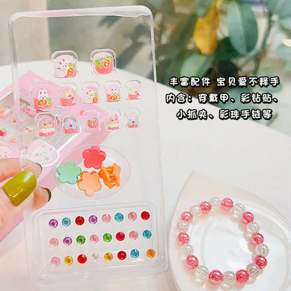 Nail Art Sticker Nail Stickers Girl Stickers Baby Nail Art Stickers With 2 Bracelets & Rubber Set