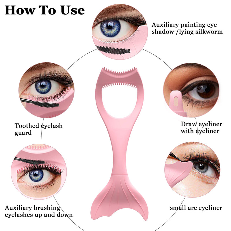 Multifunction Silicone Eyelash Eyeliner Upper Lower Eye Lash Mascara Guard Applicator Tool