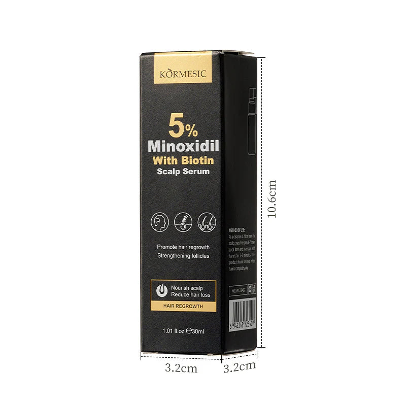 KORMESIC 5% Minoxidil With Biotin Hair Regrowth Scalp Serum 30ml