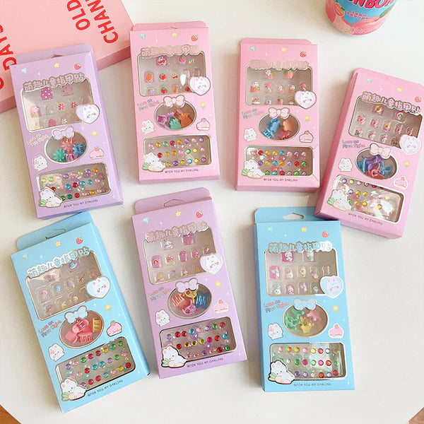 Nail Art Sticker Nail Stickers Girl Stickers Baby Nail Art Stickers With 2 Bracelets & Rubber Set