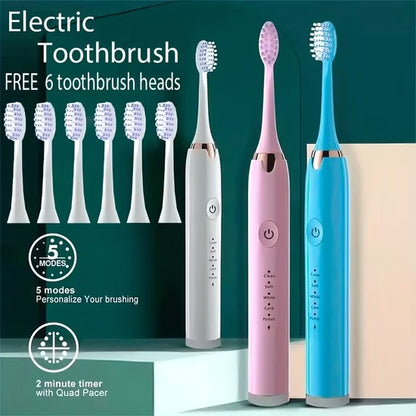 USB Rechargeable Automatic Sonic Electric Toothbrush 5 Modes