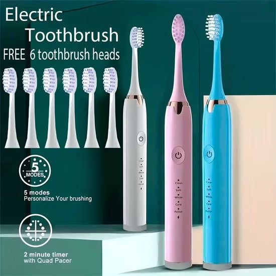 USB Rechargeable Automatic Sonic Electric Toothbrush 5 Modes
