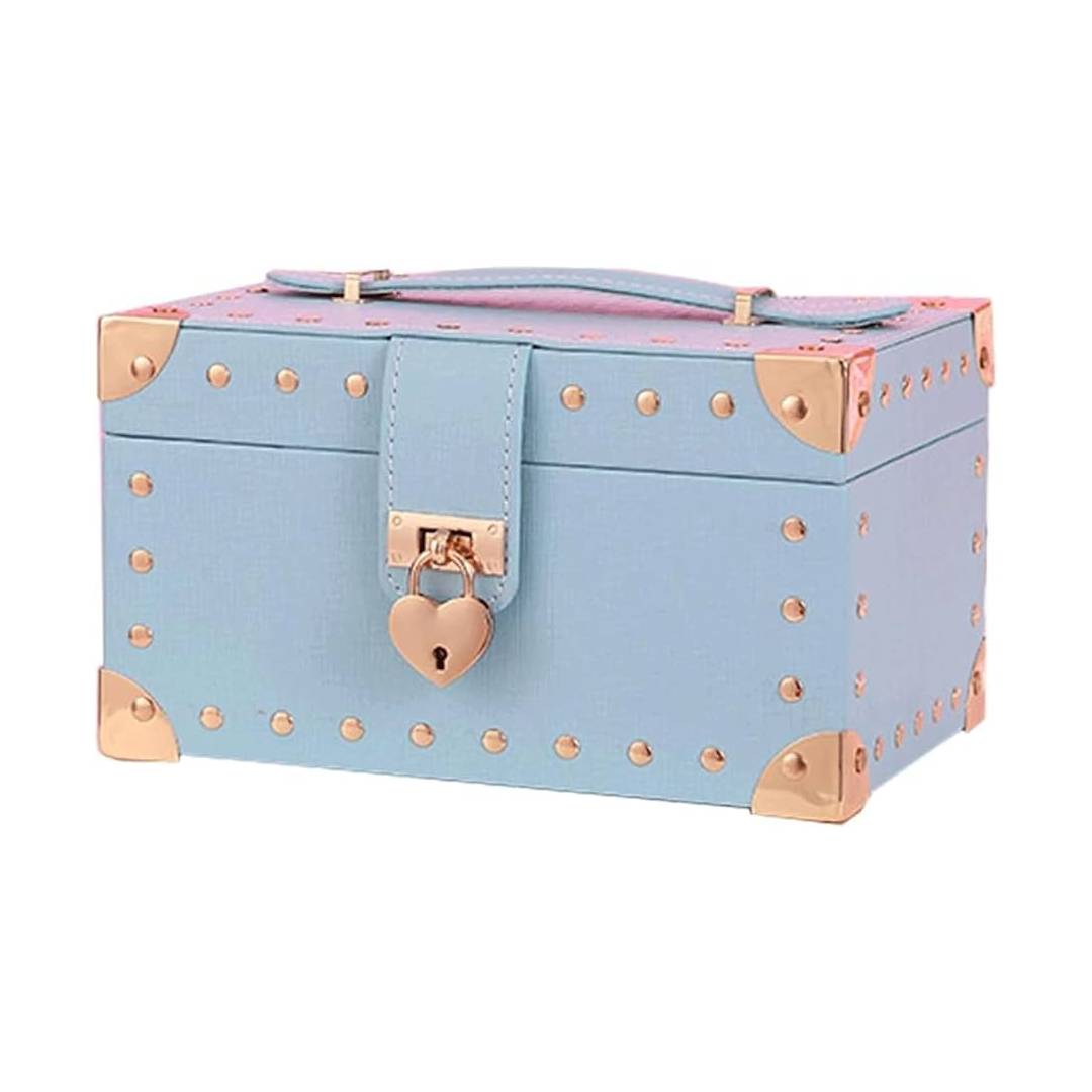 Multipurpose PU Leather Jewelry Storage Box With Lock Organizer