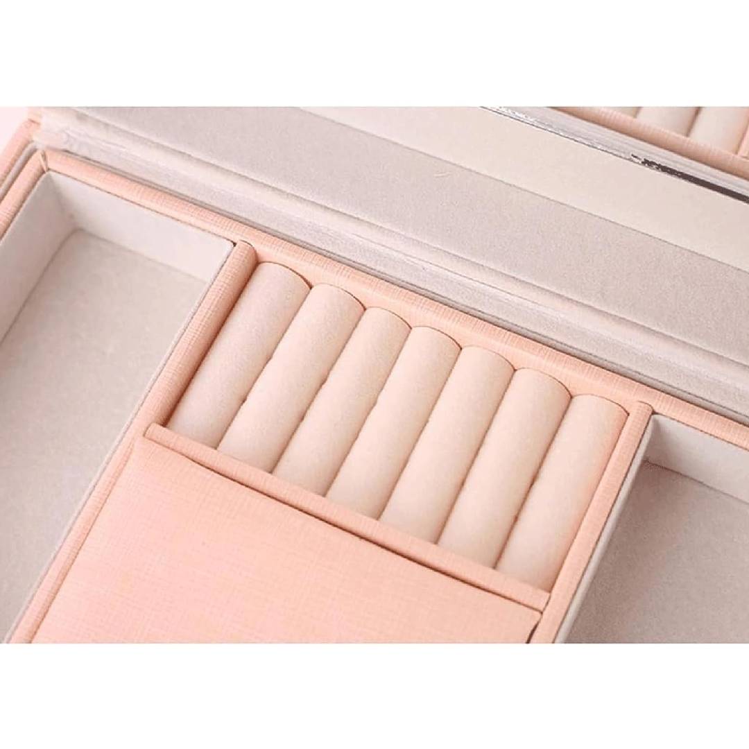 Multipurpose PU Leather Jewelry Storage Box With Lock Organizer