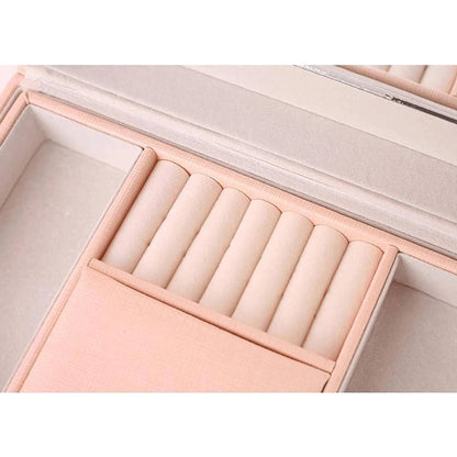 Multipurpose PU Leather Jewelry Storage Box With Lock Organizer