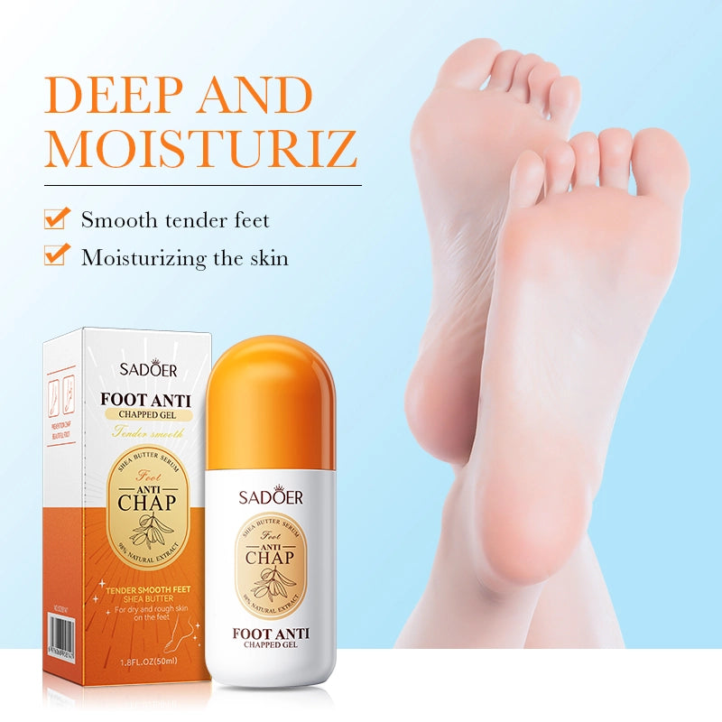 SADOER Foot Anti Chapped Gel Tender Smooth Feet Shea Butter Improve Dry Rough Skin Roll On Feet Gel 50ml