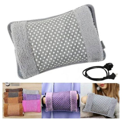 Portable Electric Rechargeable Velvet Hot Water Warmer Bag Pad Back Knee Pain Relief Heating Gel Pad