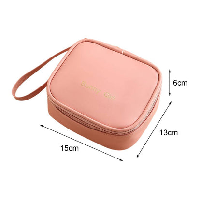 Portable Mini Bags PU Compact Cosmetic Organizer Lightweight Makeup Bag Sanitary Napkin Storage Bag