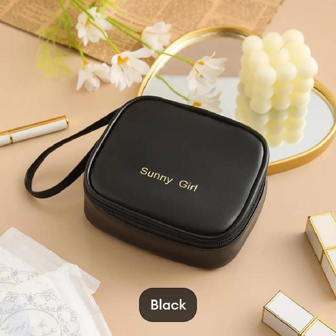 Portable Mini Bags PU Compact Cosmetic Organizer Lightweight Makeup Bag Sanitary Napkin Storage Bag