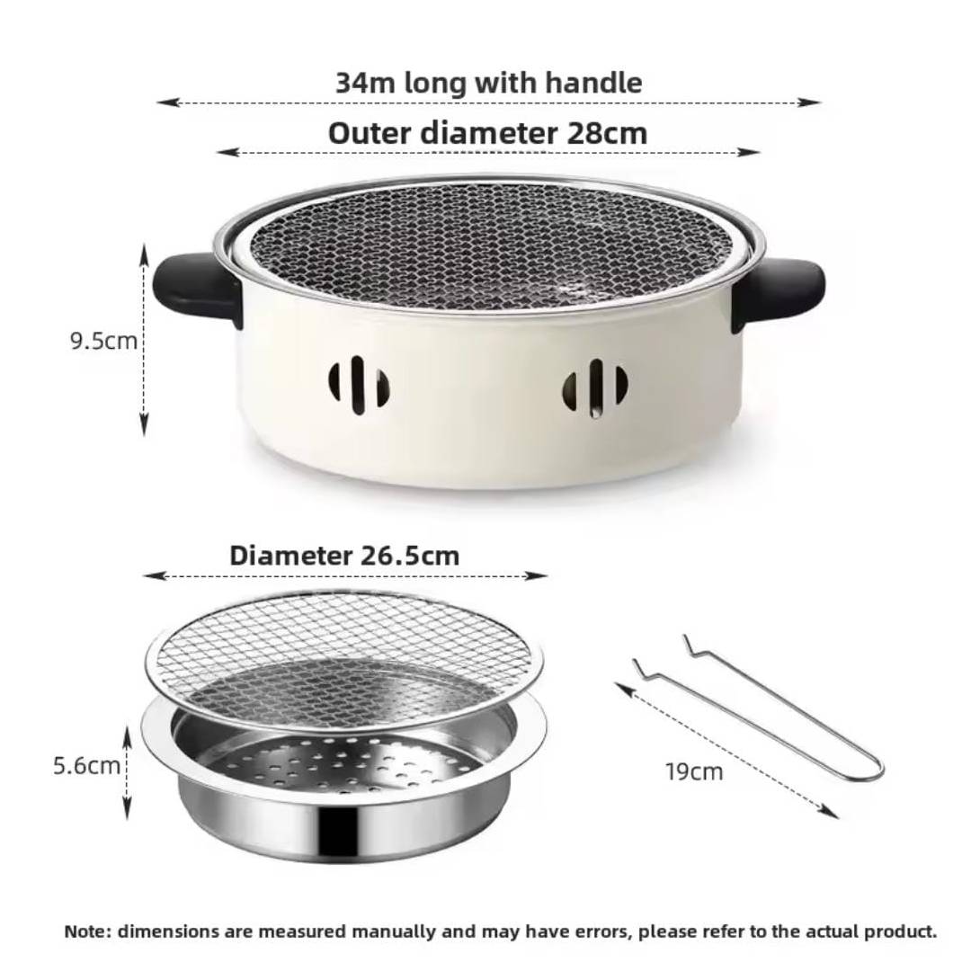 Portable Stainless Steel Barbecue Grill Korean Charcoal Stove Stainless Steel Split BBQ Stove Round Non-stick Barbecue Rack For Outdoor