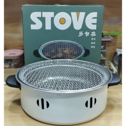 Portable Stainless Steel Barbecue Grill Korean Charcoal Stove Stainless Steel Split BBQ Stove Round Non-stick Barbecue Rack For Outdoor