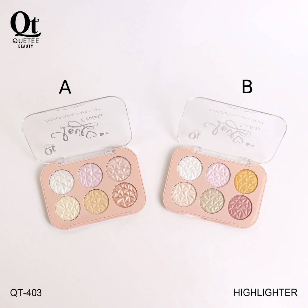 Quetee Beauty 6in1 Shimmer Highlighter Palette