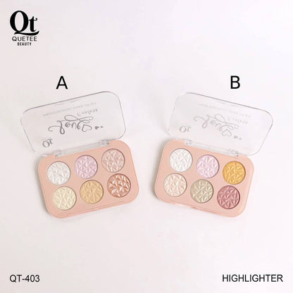 Quetee Beauty 6in1 Shimmer Highlighter Palette