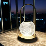 Retro Creative Metal Table Lamp Portable Desk Lamp Home decoration Crystal Ball Table Lamp