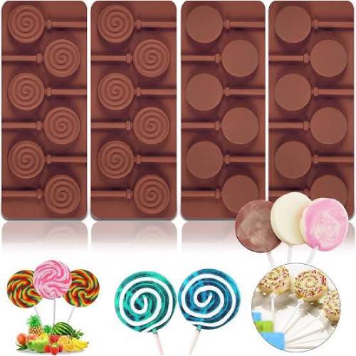 Reusable Silicone Lollypop Mold With Sticks 6 Pcs Set