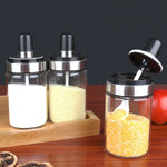 Rotated 6Pcs Glass Masala Jar