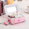 Mini Music Box Suitcase Trolley Luggage Style Jewelry Box Large Capacity Storage Case