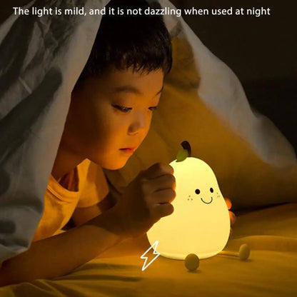 USB Rechargeable Cute Pear Silicon LED Lamp Light