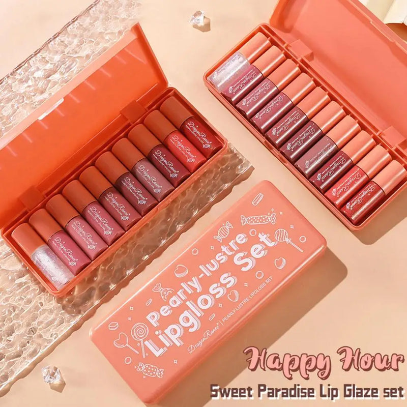 Dragon Ranee Pearly Lustre Lip Gloss 10pcs Set