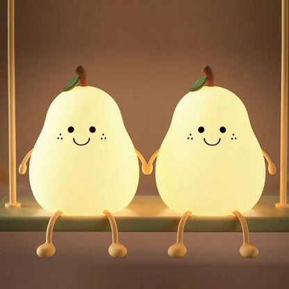 USB Rechargeable Cute Pear Silicon LED Lamp Light