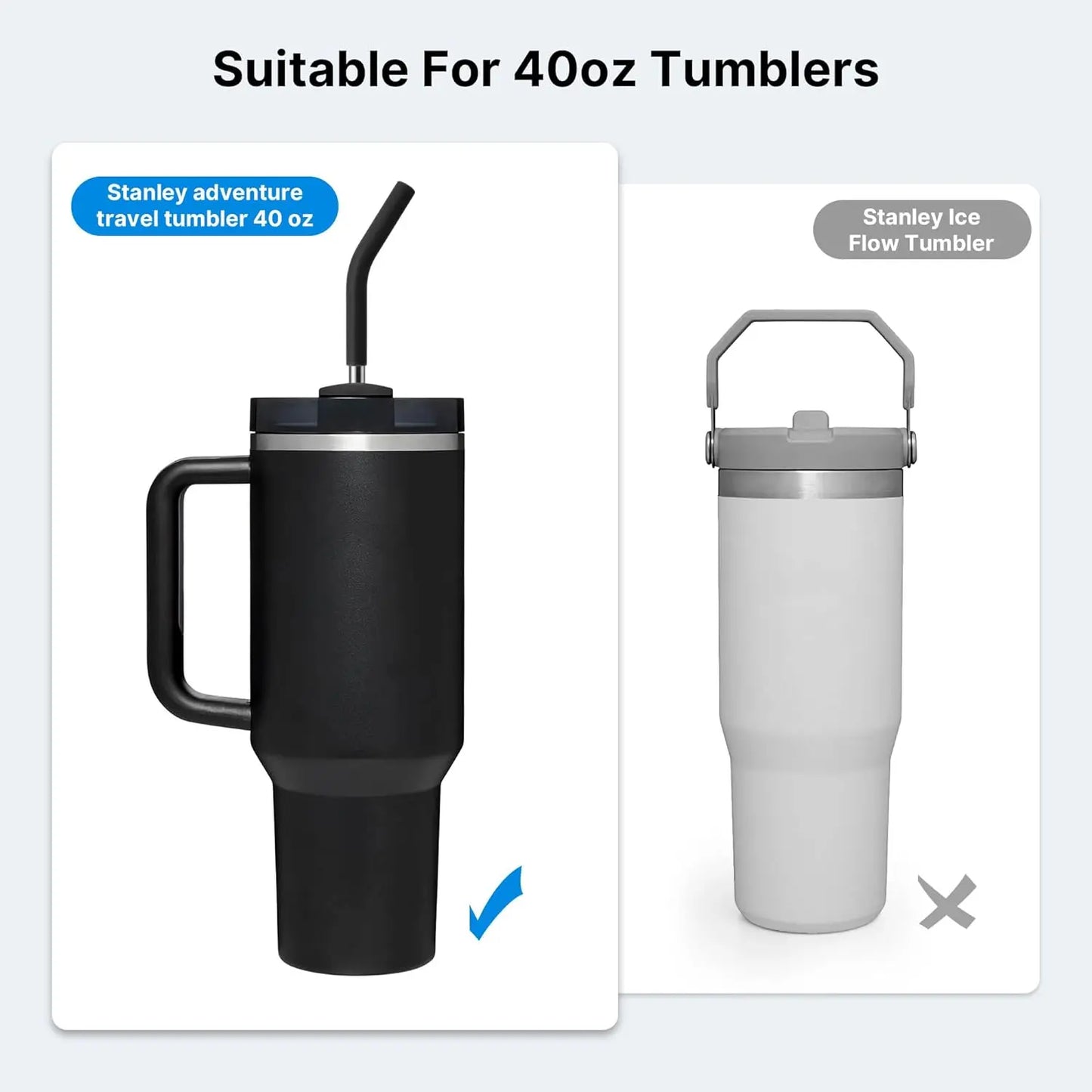 Silicone Straw Cover Reusable For Stanley Tumbler Glass