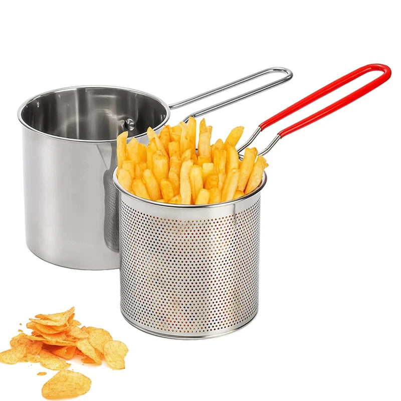 Stainless Steel Deep Frying Pot With Strainer