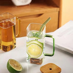 Transparent Borosilicate Glass Mug With Lid And Straw