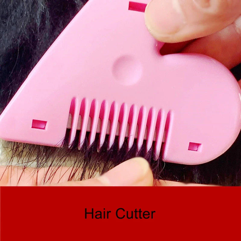 Children Heart Shaped Mini Hair Comb Layer Shaper Cutting Plastic Comb Razor Blades