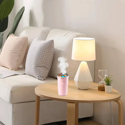 Multipurpose Portable Ultrasonic Air Humidifier With Colorful LED Light Car Humidifier 300ML