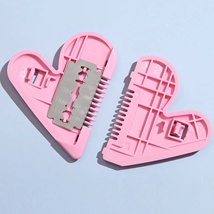 Children Heart Shaped Mini Hair Comb Layer Shaper Cutting Plastic Comb Razor Blades