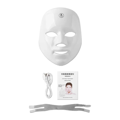 USB Rechargeable Facial LED Mask 7 Colors LED Photon Therapy Beauty Mask Skin Rejuvenation Home Face Lifting Whitening Beauty Device