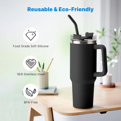 Silicone Straw Cover Reusable For Stanley Tumbler Glass