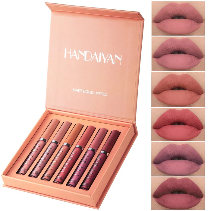 HANDAIYAN Matte Lip Gloss 6Pcs Set&nbsp;