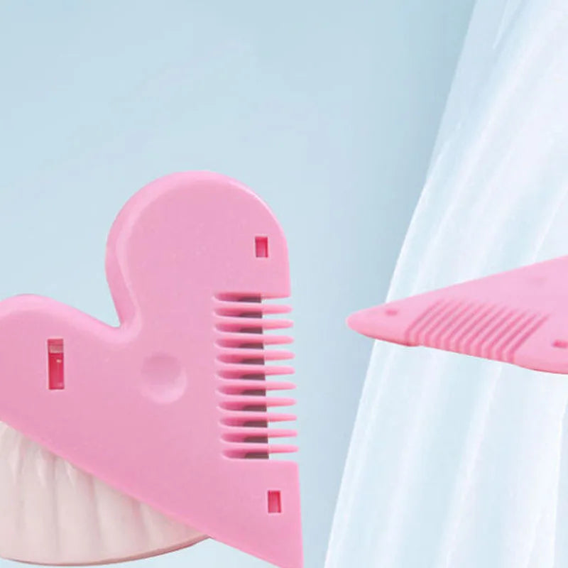 Children Heart Shaped Mini Hair Comb Layer Shaper Cutting Plastic Comb Razor Blades