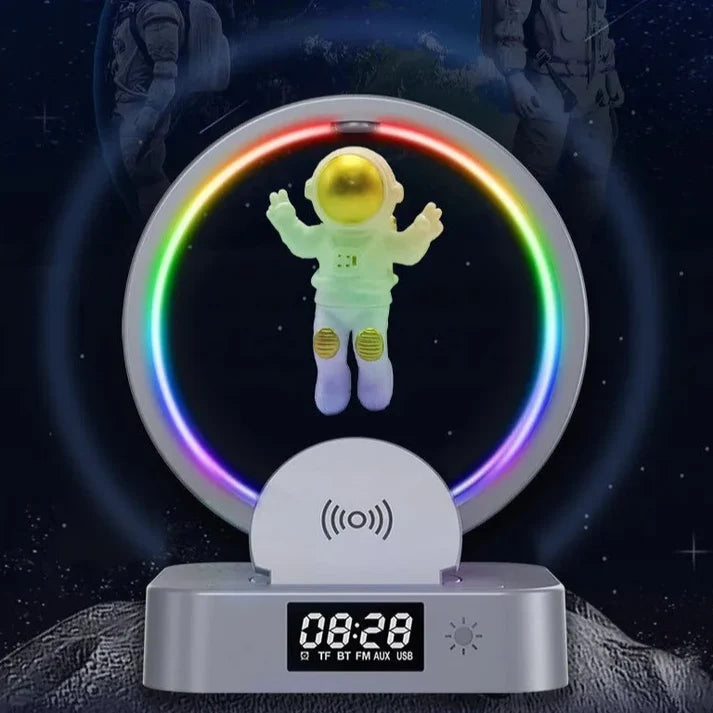 Multifunctional Astronaut Lamp Wireless Charger With Speaker And Digital Clock