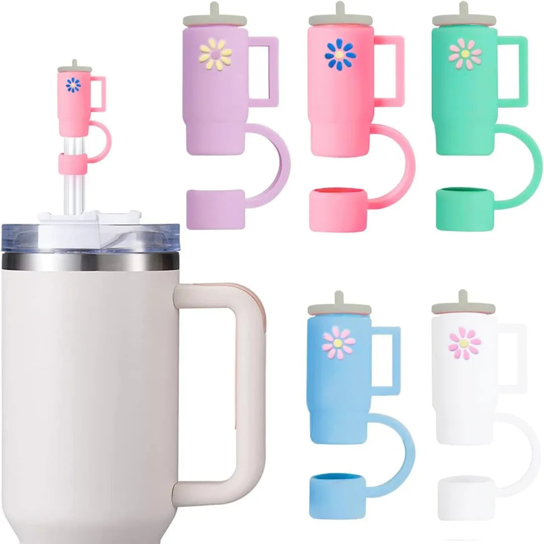 Silicone Straw Cover Caps Compatible For Stanley Cup Reusable Straw Tip Covers Drinking Straws For Tumbler