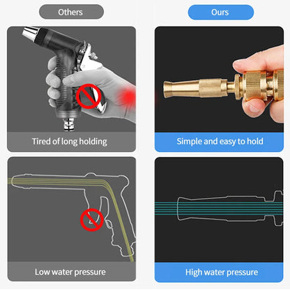 High Pressure Brass Nozzle Full Copper Material Integrated Direct Water Spray Nozzle Gun