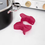 Silicone Bowknot Oven Mitt Anti-slip Grip Set