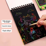 Multicolor Rainbow Kids Magic Drawing Paper Scratch Sketch Notebook